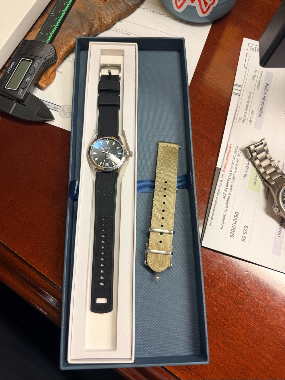 Vaer C3 Atlas Stainless Steel Watch with Black Dial Two Extra Straps